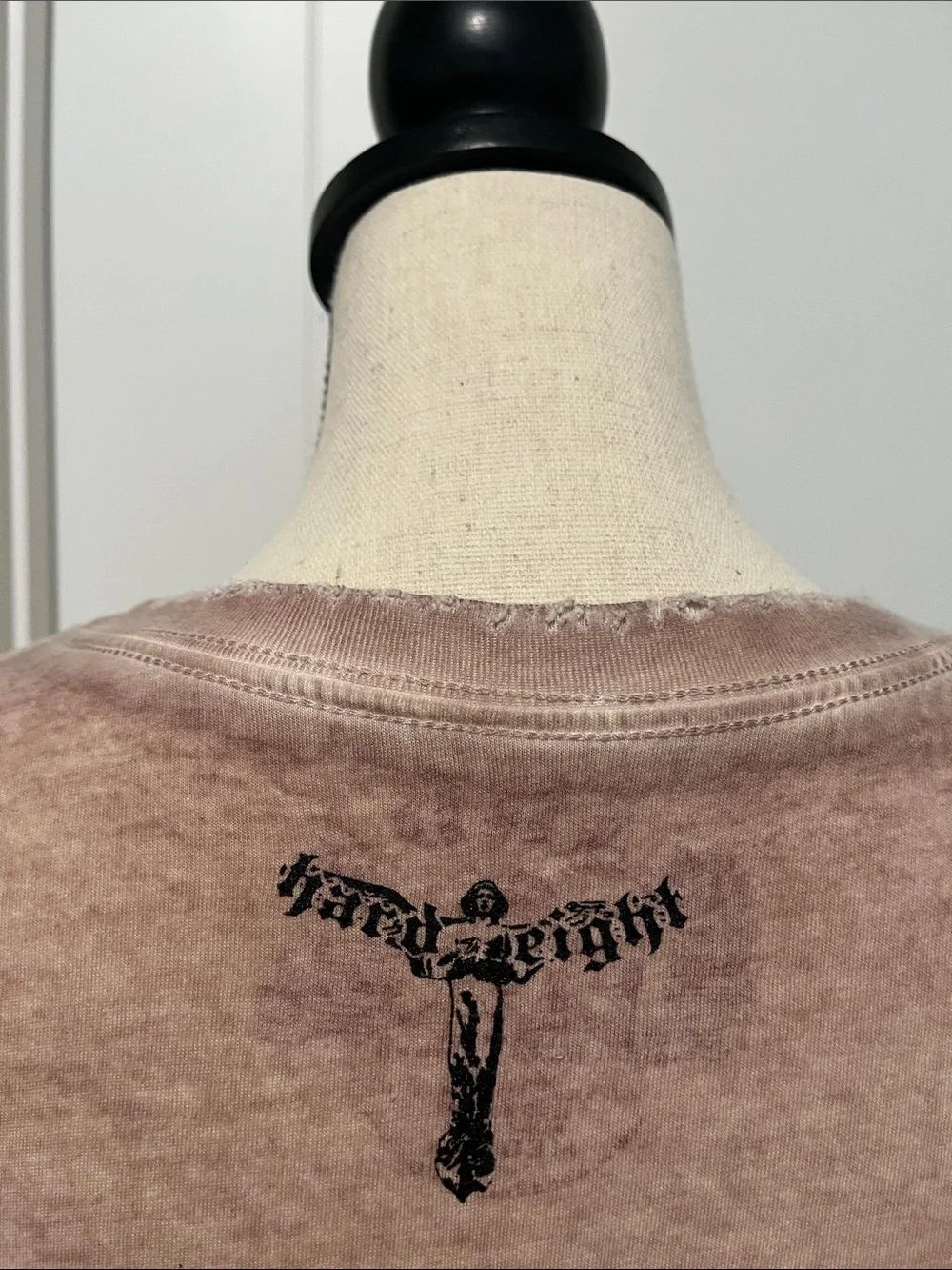 Hard 8 Intentional Distressed Burnout Studded Graphic Design Pullover T-Shirt - Picture 8 of 11